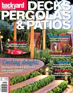 Decks, Pergolas and Patios Magazine Issue 3 front cover featuring Ian Barker Garden Design.