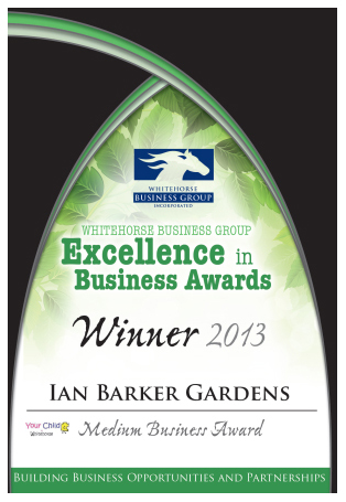 Whitehorse Business Group Excellence in Business Award - Medium Business Winner Ian Barker Gardens.