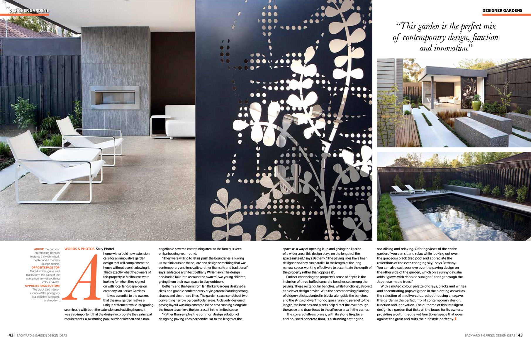Ian Barker Gardens feature in Backyard and Garden Design Ideas Issue 11.5 article 'Straight and Narrow''.