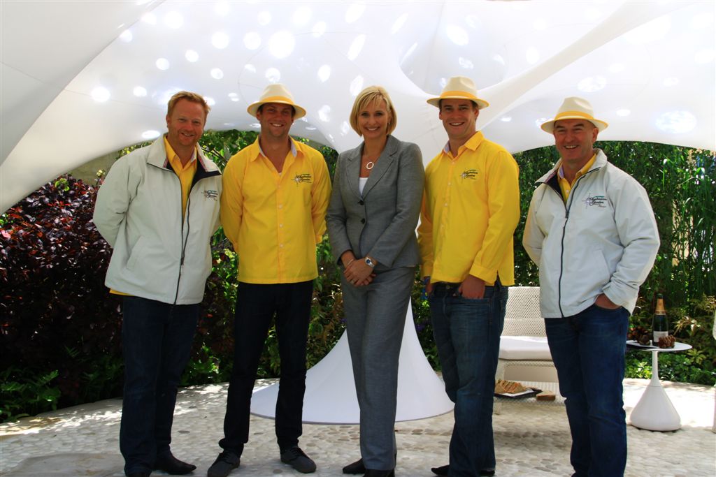 Matt and Steve with Ian Barker, Joanna Griggs & Wes Fleming at the Chelsea Flower Show in London 2011.
