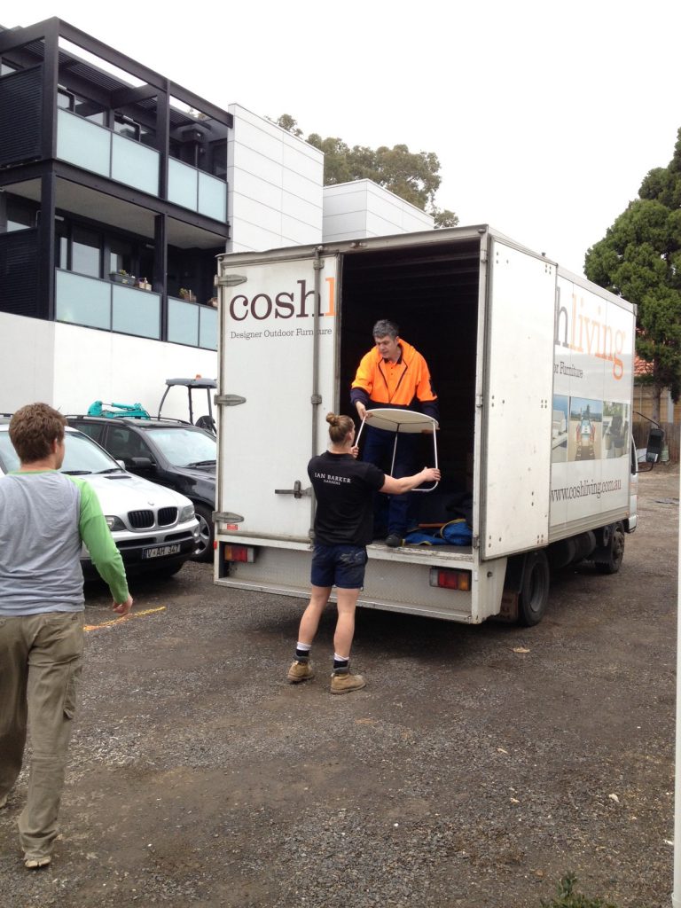 Furniture from Cosh Living being delivered to the new Ian Barke Gardens office at 216 Canterbury Road, Canterbury
