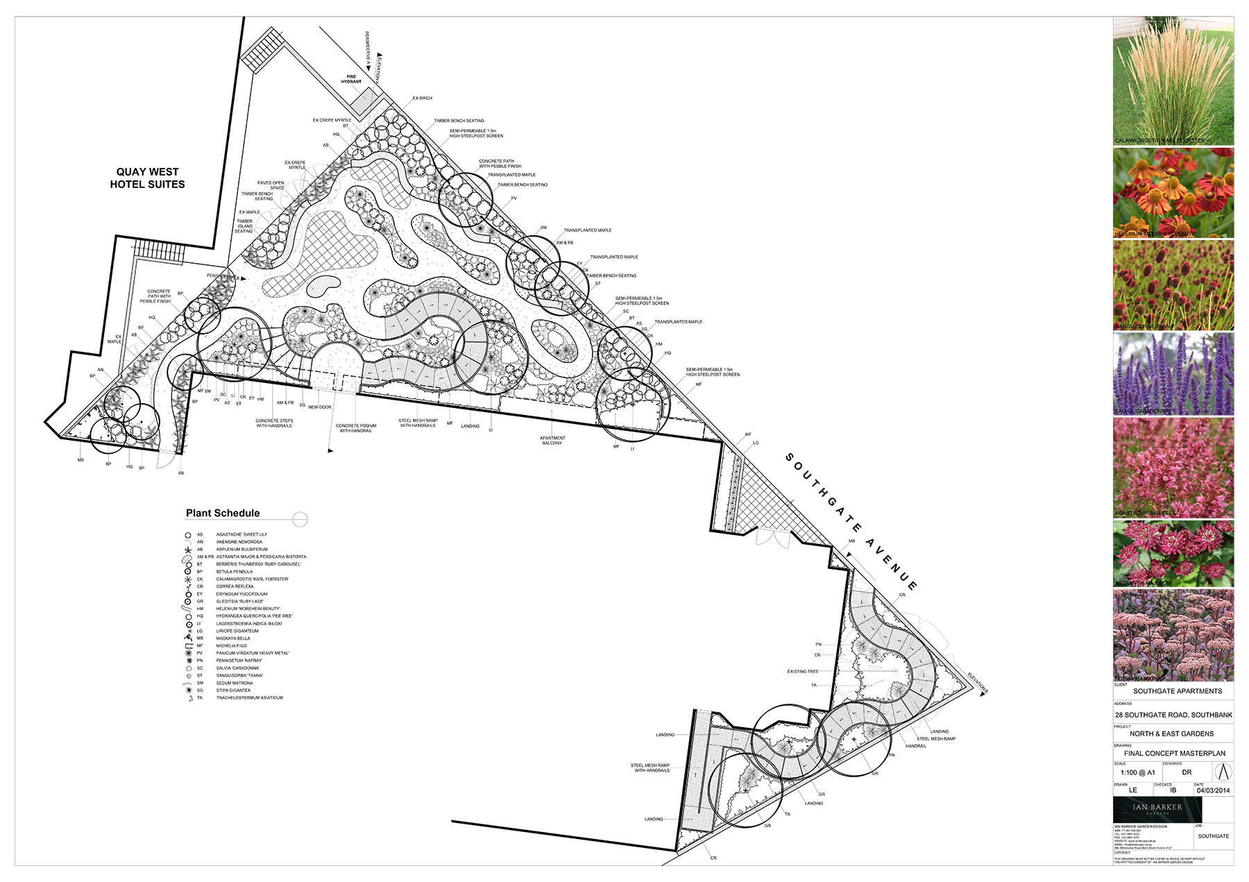 28 Southgate Masterplan designed by Melbourne Landscape Design company Ian Barkre Gardens.