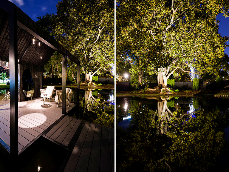 Ian Barker Gardens_Melbourne International Flower & Garden Show 2016_Jason Edwards Photography_Boahouse & Lake at Night